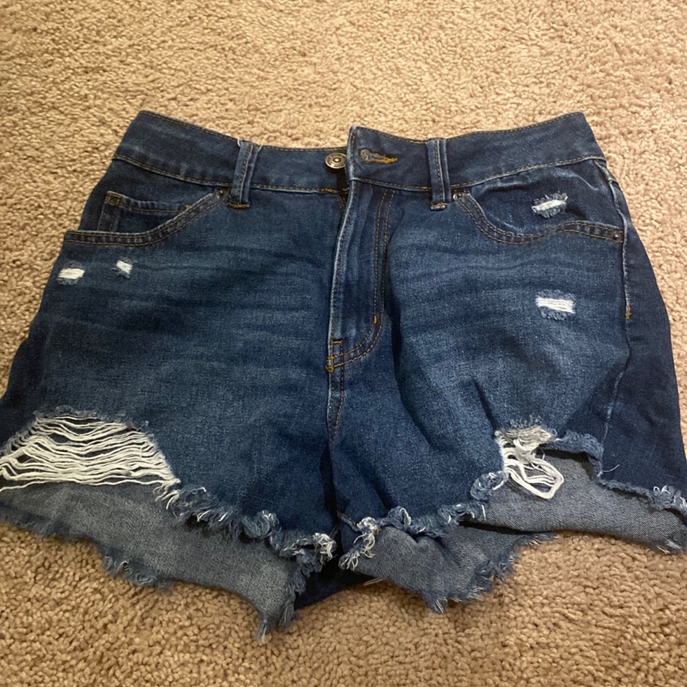 Blue ripped Jean shorts